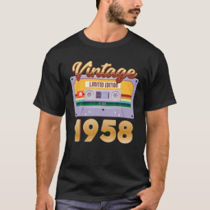 Camiseta Nascer Vintage 1958 Na Classic Cassette Tape Limit