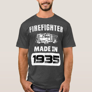 Camiseta Nascer Vintage Bombeiro Em 1935, Fath Com 88 Anos