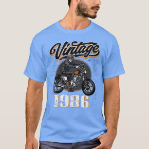 Camiseta Nascer Vintage de 1986 em 1986, motocicleta de 36.