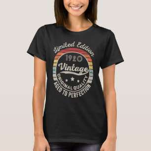 Camiseta Nascer Vintage Em 1920 102º Aniversário 102 Anos O