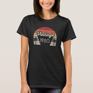 Camiseta Nascer Vintage Em 1920 102º Aniversário 102 Anos O