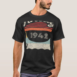 Camiseta Nascer Vintage Em 1942 80 Aniversário De 80 Anos
