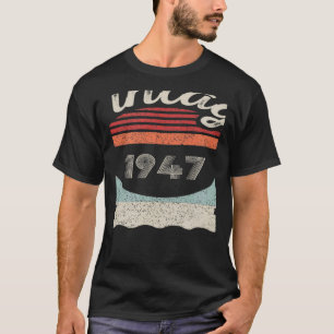 Camiseta Nascer Vintage Em 1947, 75 Anos, 75 Anos