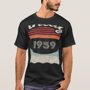 Camiseta Nascer Vintage Em 1959 63º Aniversário De 63 Anos