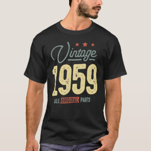 Camiseta Nascer Vintage em 1959 - 63º Aniversário Retro Clá