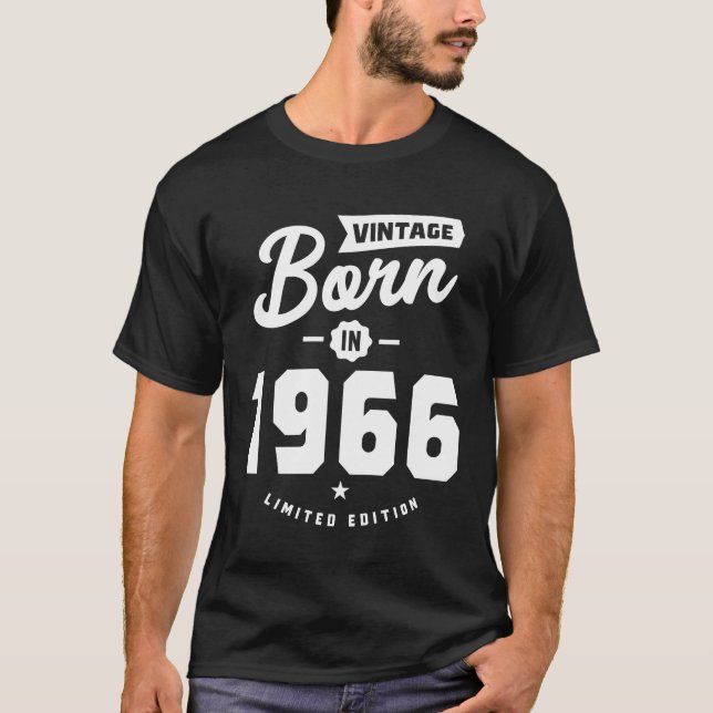 Camiseta Nascer Vintage Em 1966 Presente De Aniversário (Frente)