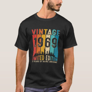 Camiseta Nascer Vintage Em 1969 52º Aniversário De 52 Anos