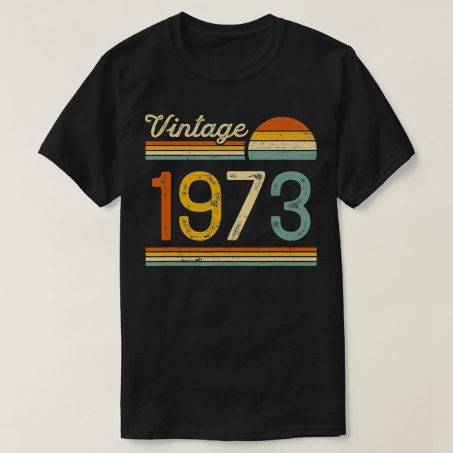 Camiseta Nascer Vintage em 1973 (Frente do Design)
