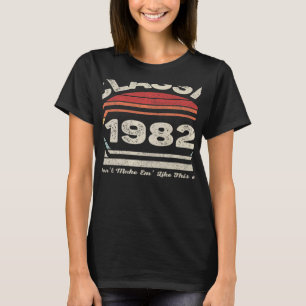 Camiseta Nascer Vintage Em 1982 aniversário de 40 anos 40 A