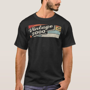 Camiseta Nascer Vintage Em 2000 22º Aniversário 22 Anos 1