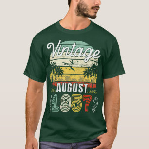 Camiseta Nascer Vintage Em Agosto De 1957 Feliz Aniversário
