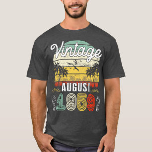 Camiseta Nascer Vintage Em Agosto De 1959 Feliz Aniversário