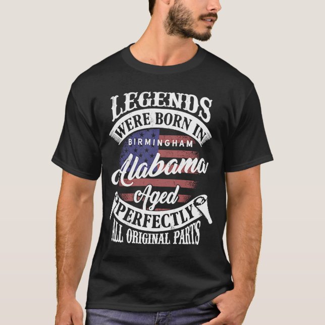 Camiseta Nascer Vintage Em Birmingham Alabama Classthda (Frente)