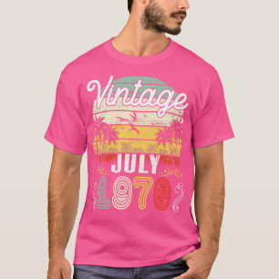 Camiseta Nascer Vintage Em Julho De 1970 Feliz Aniversário