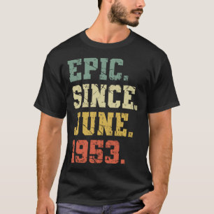 Camiseta Nascer Vintage Em Junho De 1953 Mulheres Homens De