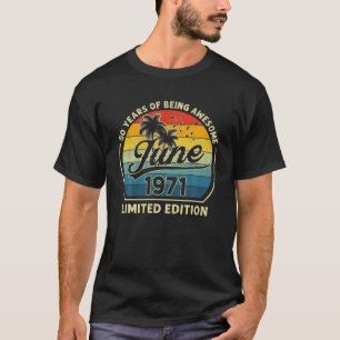 Camiseta Nascer Vintage Em Junho De 1971, Retro 50 Anos De