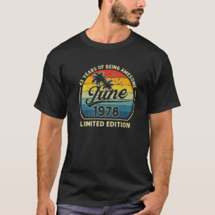 Camiseta Nascer Vintage Em Junho De 1978 Retro 43 Anos De I