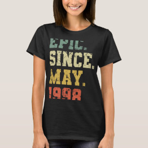 Camiseta Nascer Vintage Em Maio De 1998 Mulheres Homens De