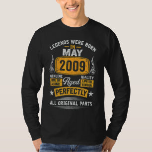 Camiseta Nascer Vintage Em Maio De 2009 Legenda De 13 Anos