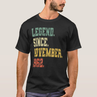 Camiseta Nascer Vintage Em Novembro De 1962 Homens Mulheres