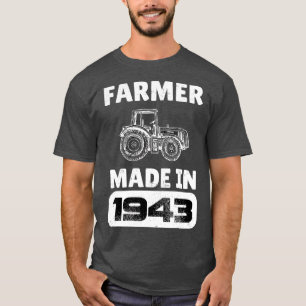 Camiseta Nascer Vintage Farmer Em 1943, 80 Anos, Pais D