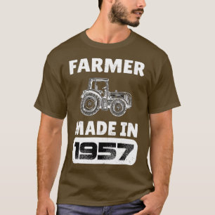 Camiseta Nascer Vintage Farmer Em 1957, 66 Anos, Pais D