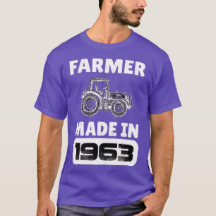 Camiseta Nascer Vintage Farmer Em 1963, 60 Anos, Pais D