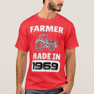Camiseta Nascer Vintage Farmer Em 1969, 54 Anos, Pais D