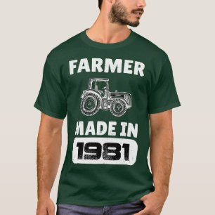 Camiseta Nascer Vintage Farmer Em 1981 42 Anos Pais D