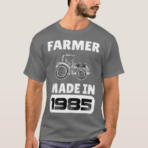 Camiseta Nascer Vintage Farmer Em 1985, 38 Anos, Pais D