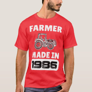 Camiseta Nascer Vintage Farmer Em 1986, 37 Anos, Pais D