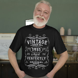 Camiseta Nascer Vintage No 73º Aniversário Clássico De 1951