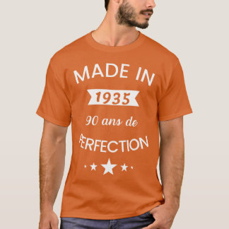 Camiseta Nascida em 1935 humor aniversário de 90 anos garot
