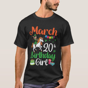 Camiseta Nascida em 20 de Março Feliz Aniversário para Mim