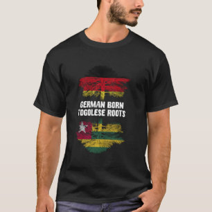 Camiseta Nascido Alemão Raízes Togolesas Bandeira Alemanha