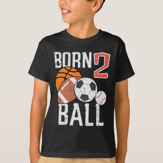 Camiseta Nascido Basquetebol Futebol 2º Aniversário Menino