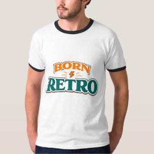 Camiseta Nascido com Estilo Retrô Vintage dos Anos 70 com R