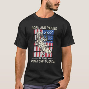 Camiseta Nascido e Criado nos Pântanos da Bandeira dos EUA 