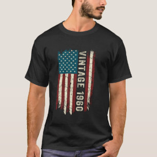 Camiseta Nascido em 1960 Bandeira Americana Aniversário de