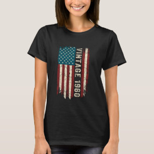 Camiseta Nascido em 1960 Bandeira Americana Aniversário de