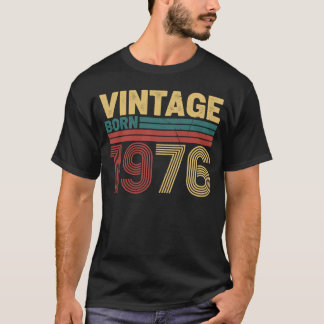 Camiseta Nascido em 1976 Design de Aniversário Retro Atempo