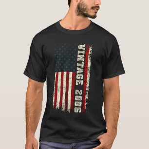 Camiseta Nascido em 2006 Bandeira Americana Aniversário de