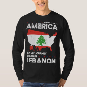Camiseta Nascido Libanês Líbano Americano EUA Cidadania 2