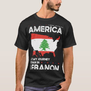 Camiseta Nascido Libanês Líbano Americano EUA Nacionalidade