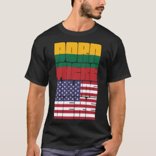 Camiseta Nascido Lituânia Pertence Americano
