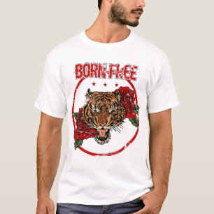 Camiseta Nascido Livre: Coleção de Arte de Tigres Majestoso