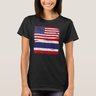 Camiseta Nascido Metade Americano Tailândia Família Orgulho