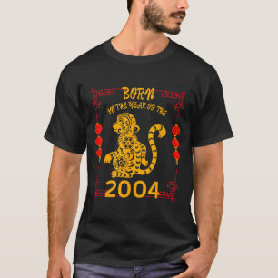 Camiseta Nascido No Ano Do Macaco 2004 Ano Novo Chinês
