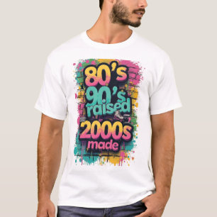 Camiseta Nascido nos anos 80, Criado nos anos 90, Feito nos
