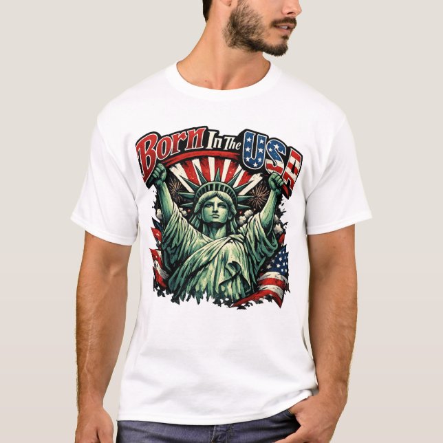Camiseta Nascido Nos EUA (Frente)
